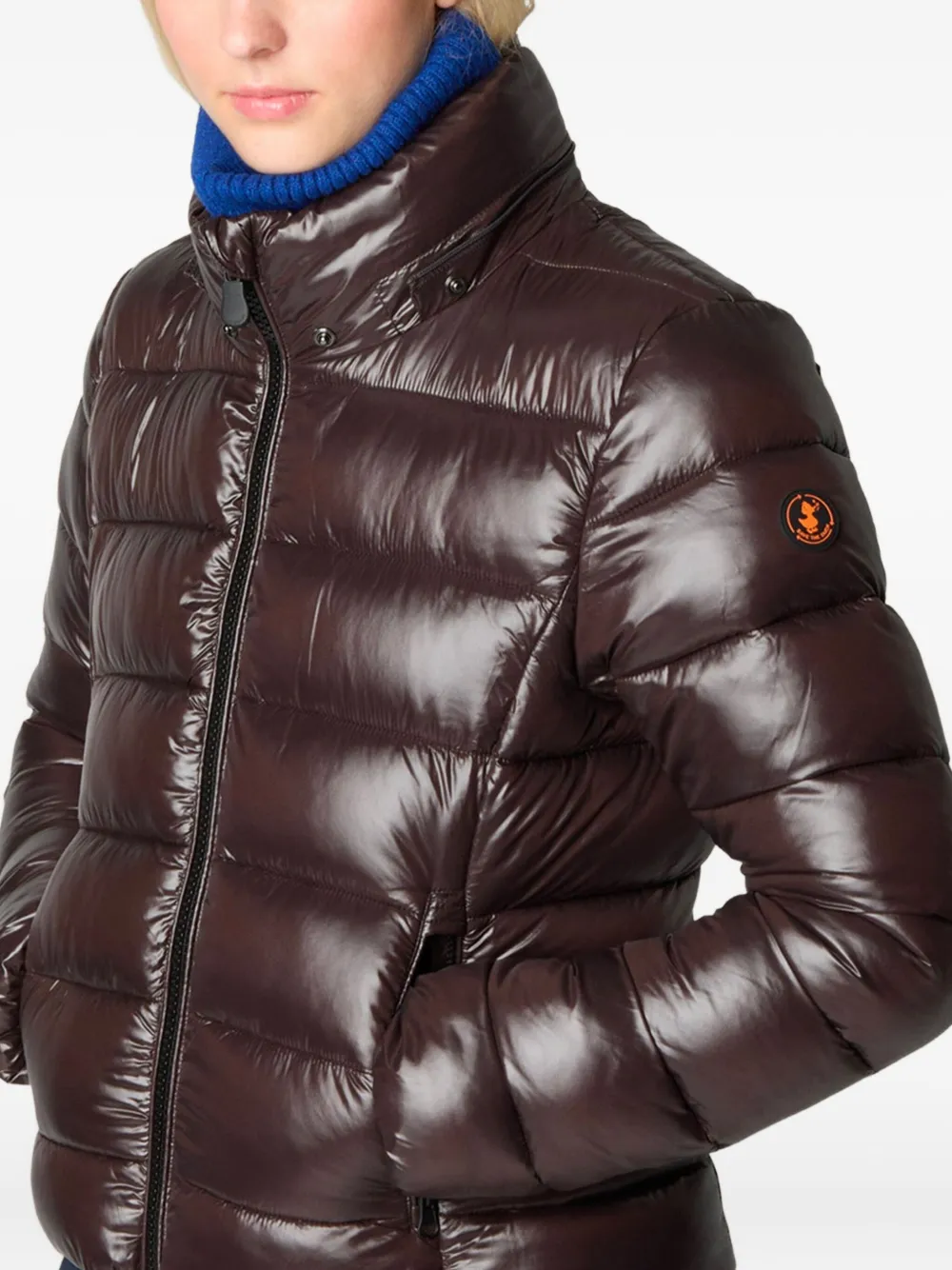 Save The Duck Quilted Jacket With Hood And Cropped Fit In Black
