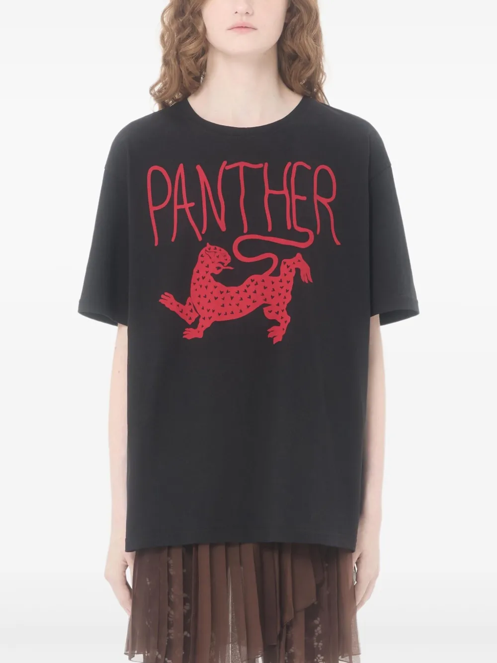 Valentino Garavani T-shirt met panterprint Zwart