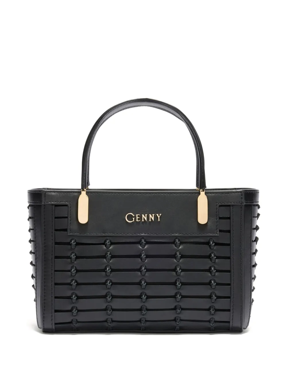 Genny logo-lettering tote bag - Nero