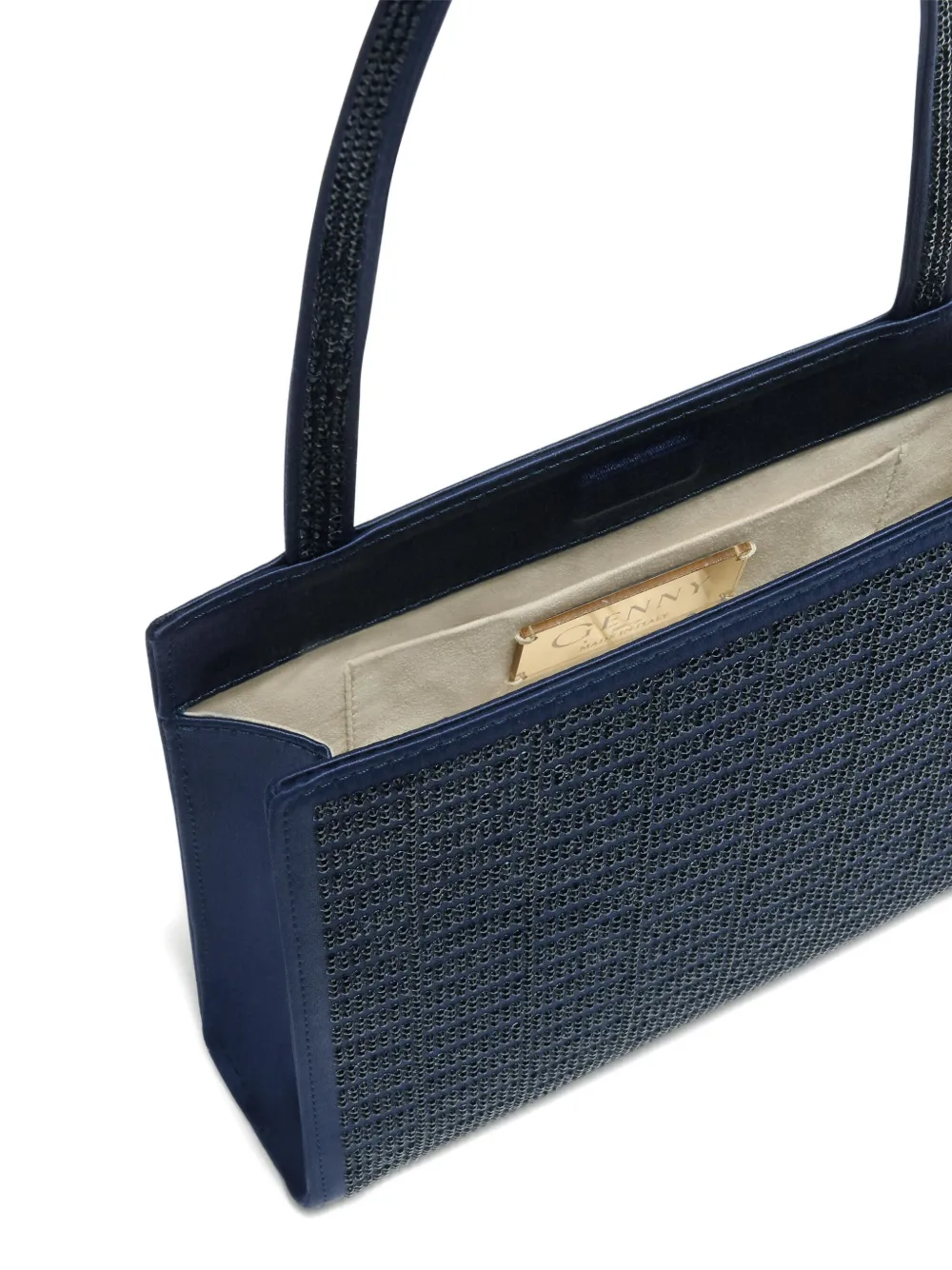 Genny So Chick mini-tas verfraaid met stras Blauw