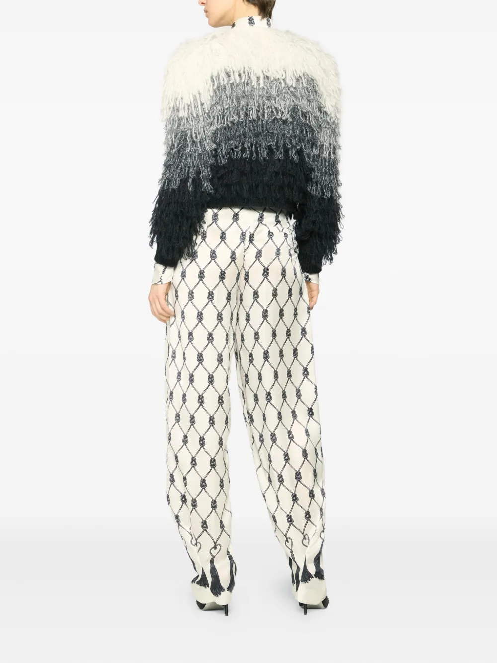 Genny Ombre Fringed Cardigan In Multi
