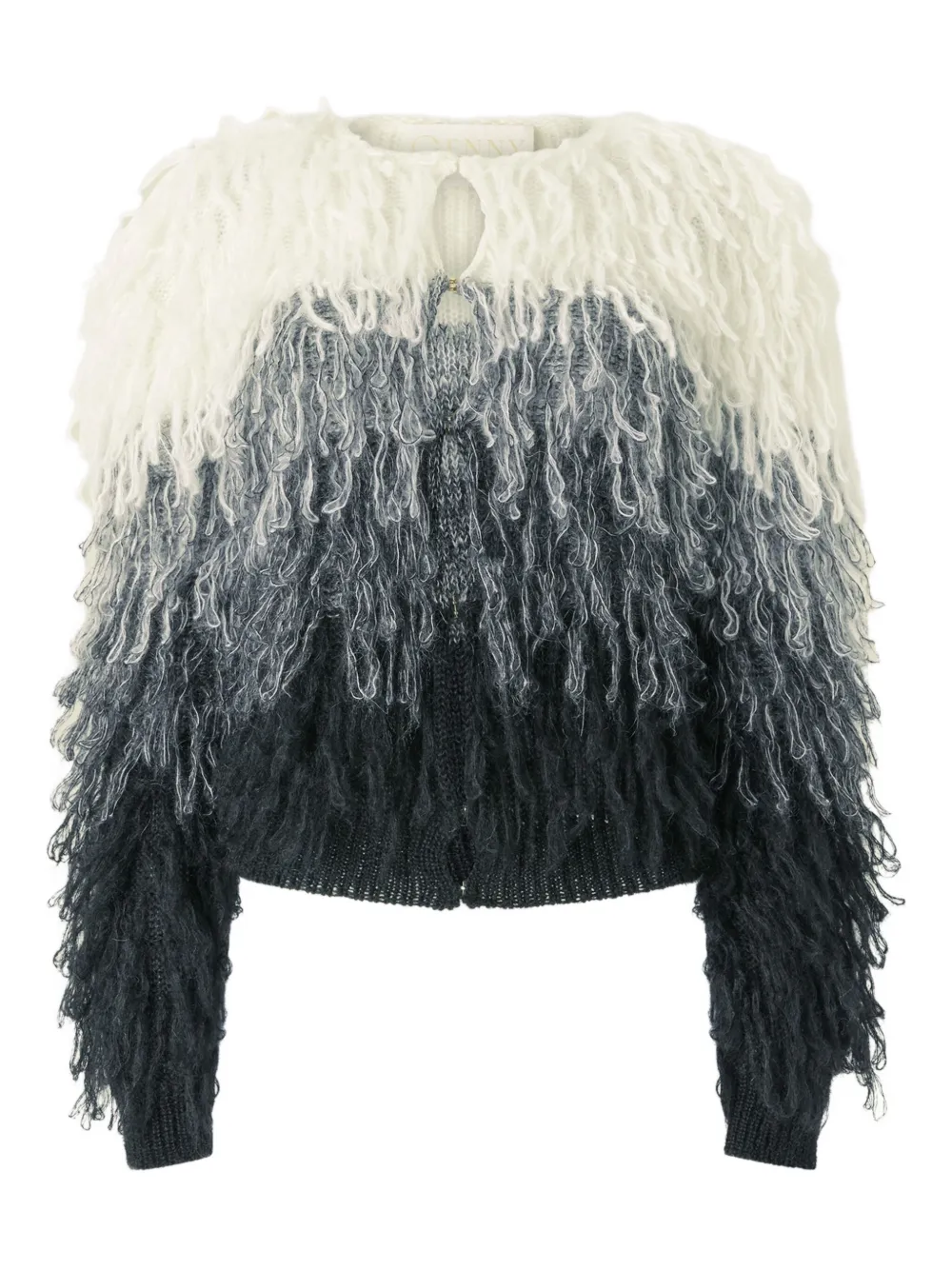 Genny Ombre Fringed Cardigan In Multi