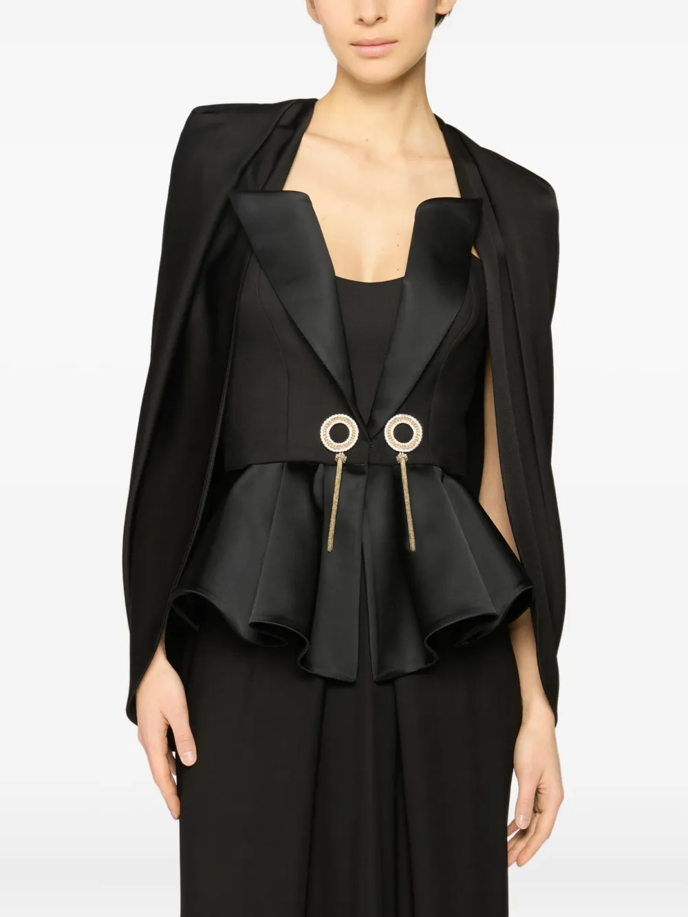 Genny Draped Cape In Black