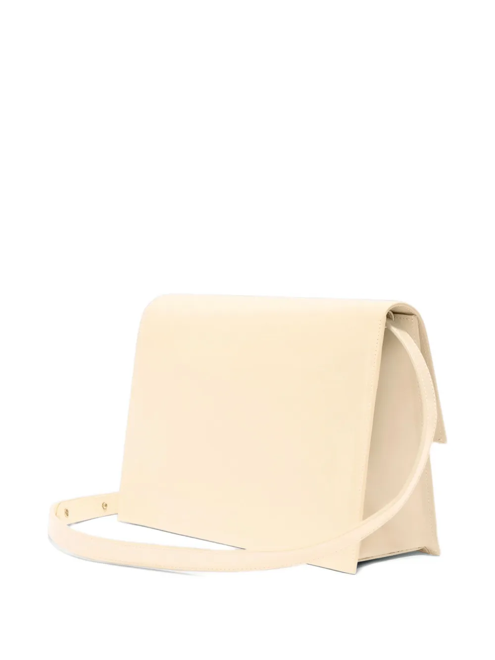 Genny Small Leather Clutch Bag In Neutral