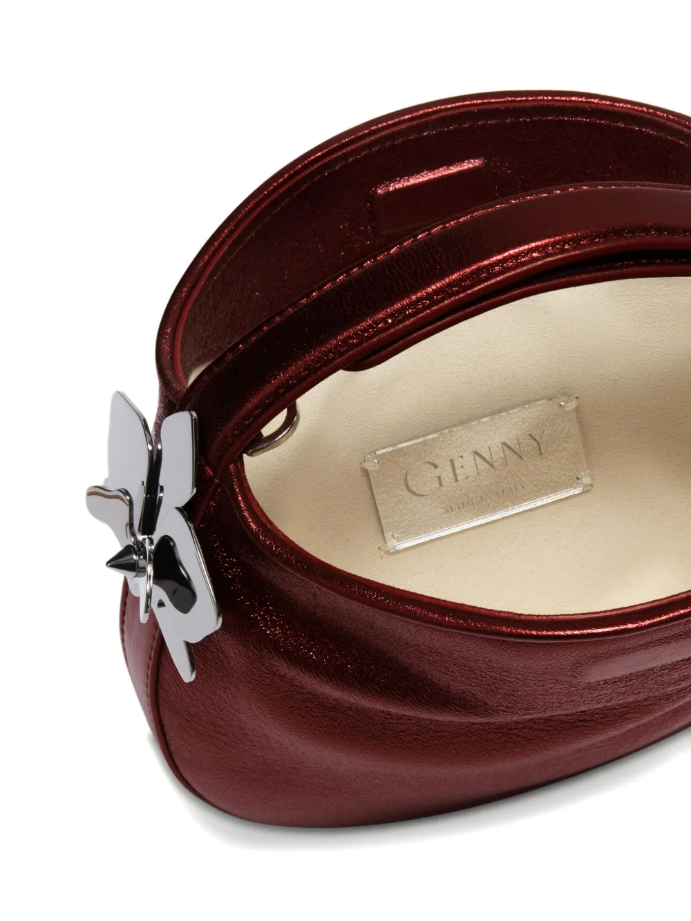 Genny Mini Fortune Metallic-effect Tote Bag In Red