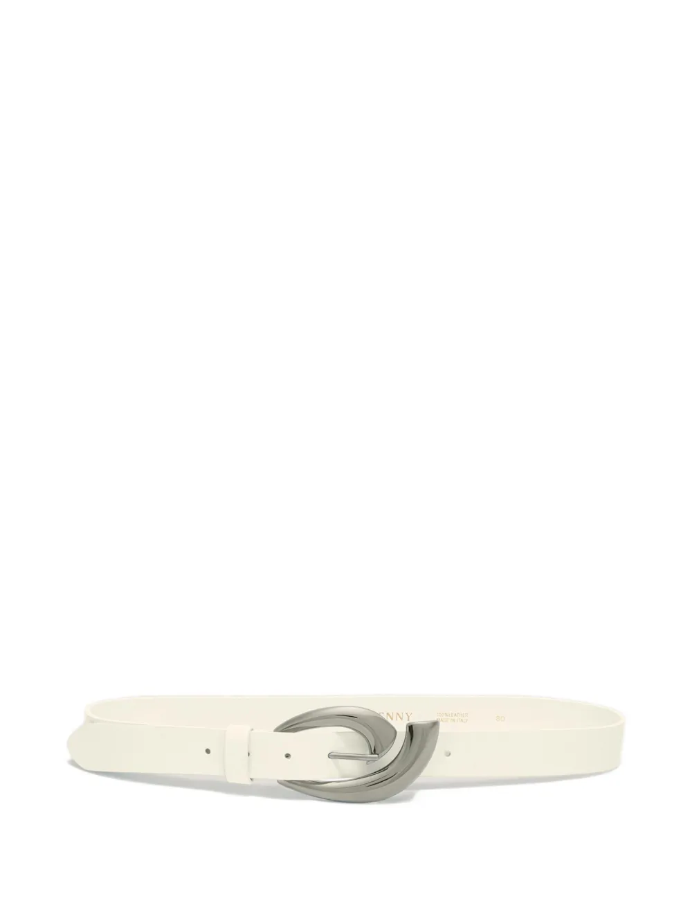 Genny curved-buckle leather belt | White | Image 1