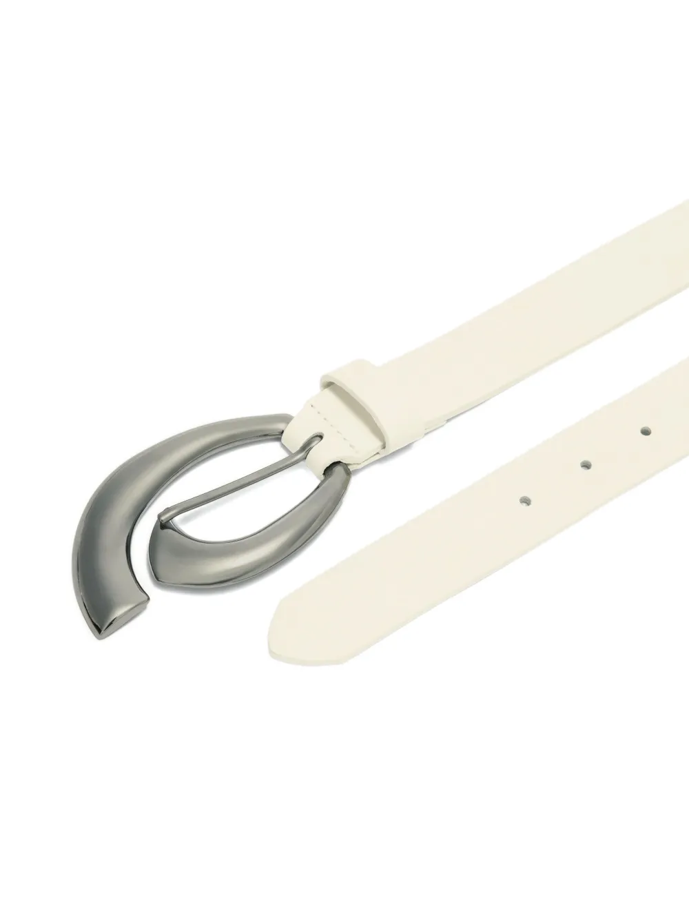 Genny Leren riem - Wit