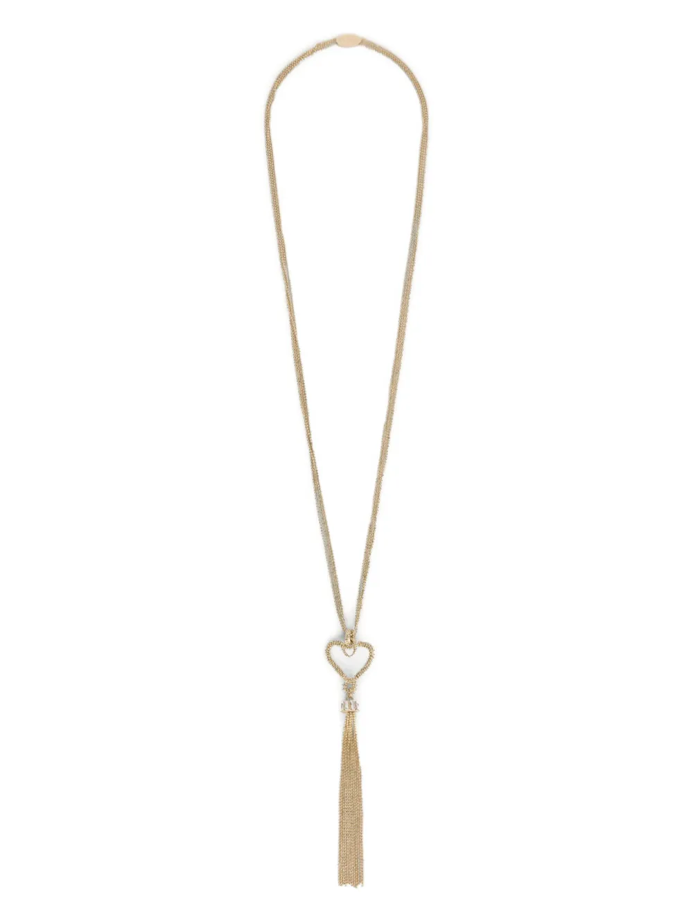 Genny Halsketting met hart en kwastje hanger - Goud