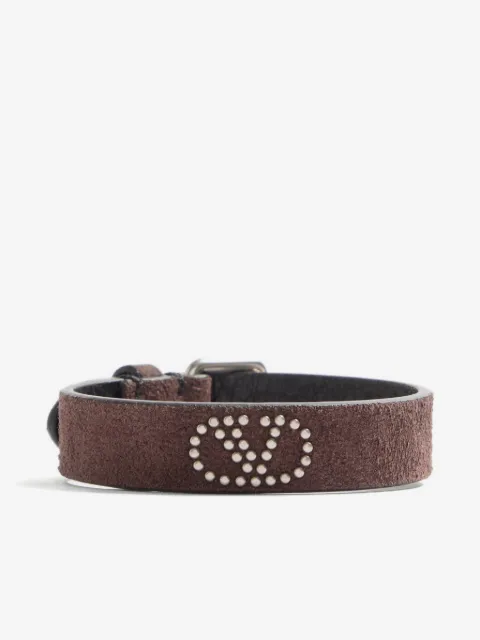 Valentino Garavani Vlogo Signature suede and metal bracelet