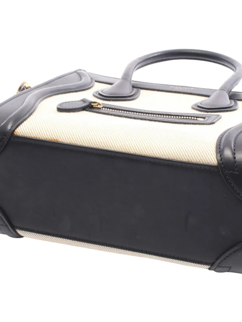 Celine Pre-Owned 2012-2018 Nano Tricolor Canvas and Leather Luggage Tote satchel | Pre-Owned | Image 2