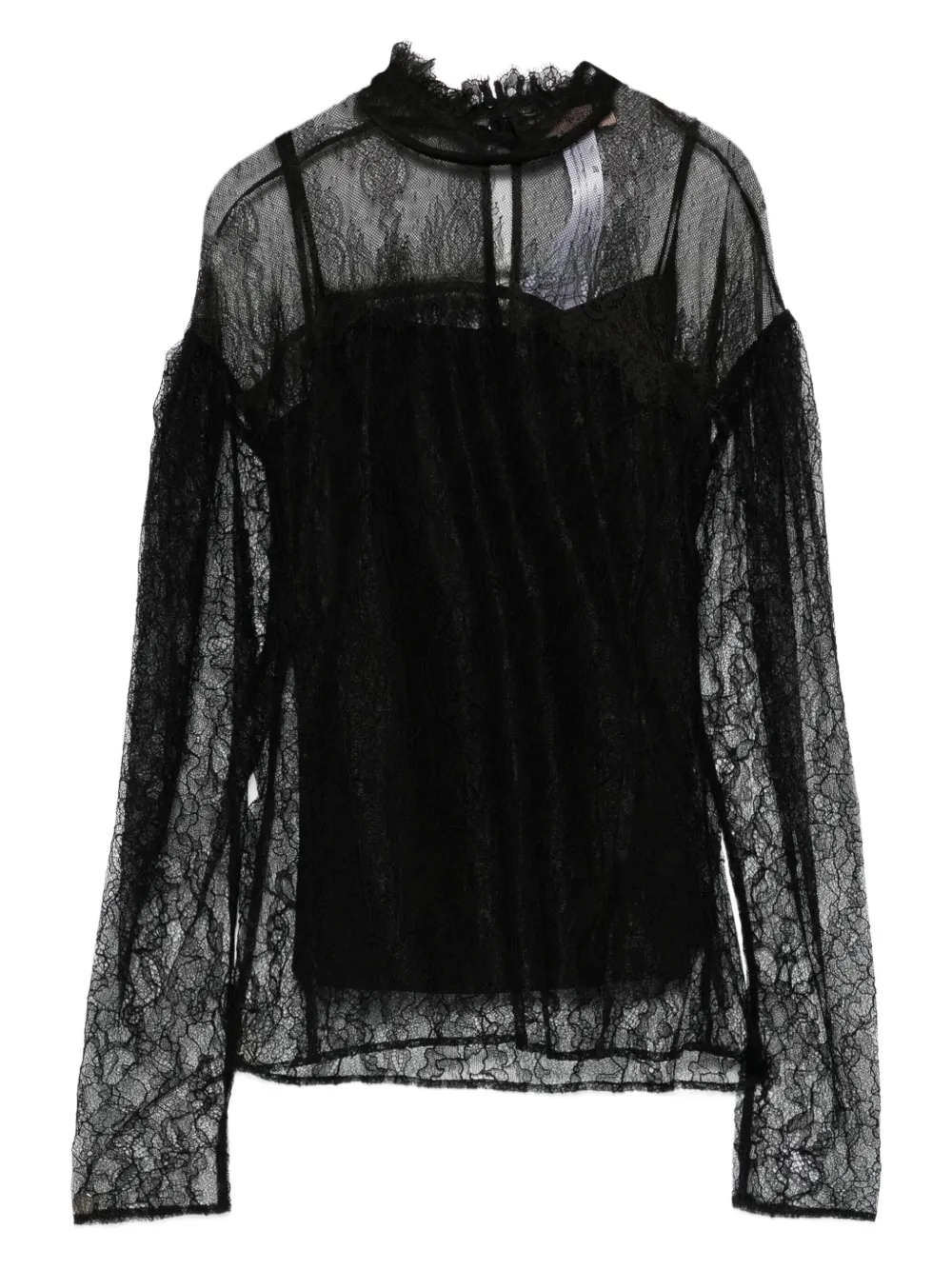 TWINSET mock-neck lace top | Black | Image 1