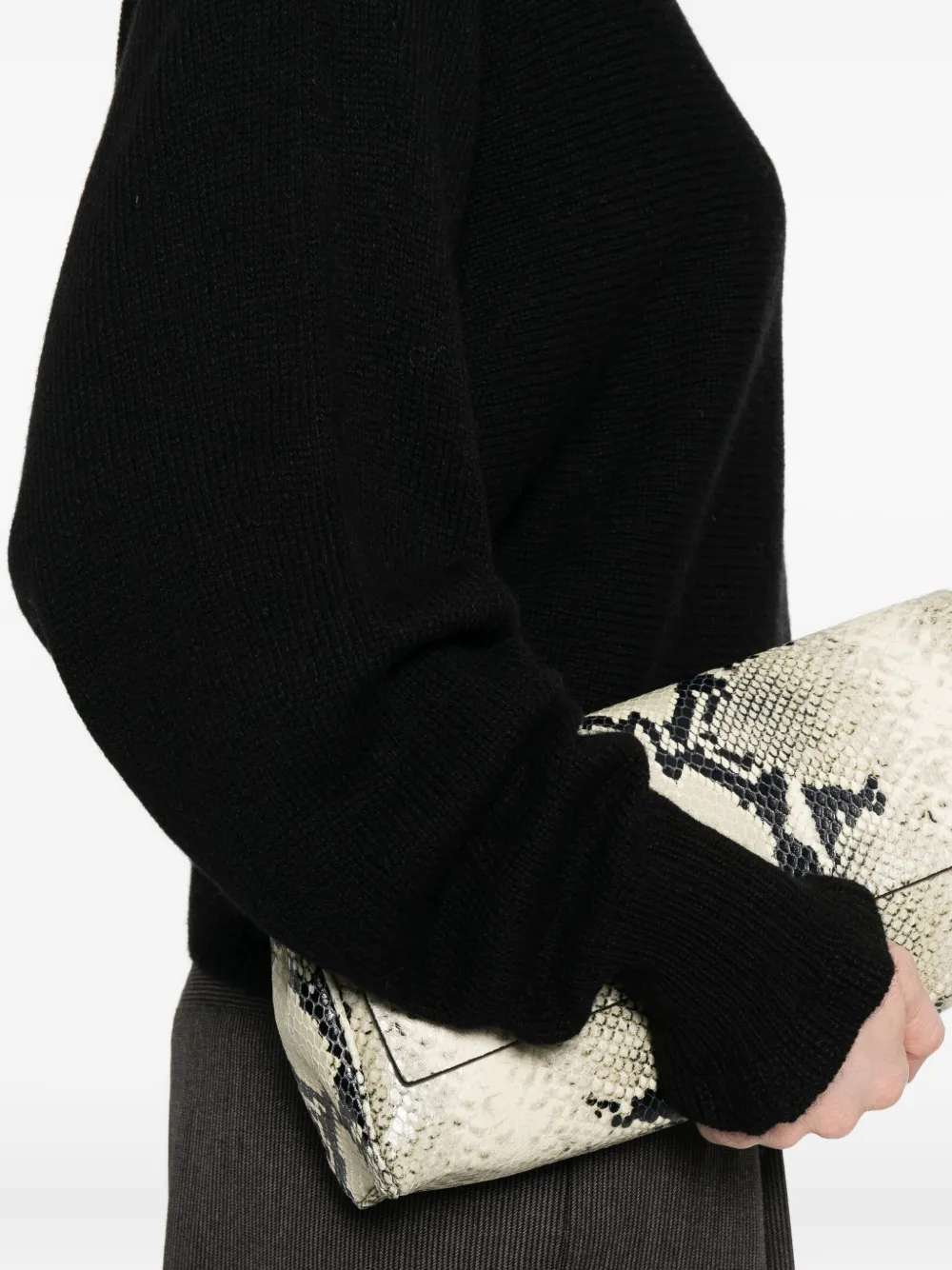 Twinset Wool Blend Sweater With High Neckline In Black