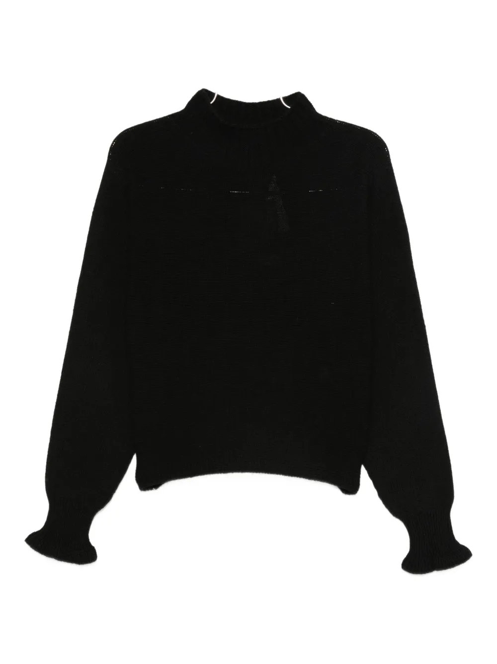 Twinset Wool Blend Sweater With High Neckline In Black