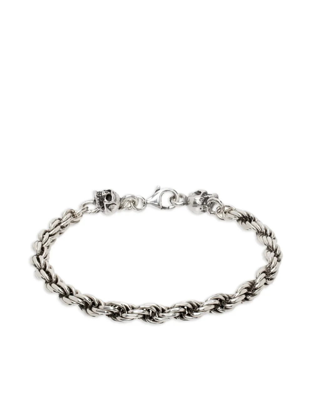 Emanuele Bicocchi Rope-chain Skull Bracelet In Metallic
