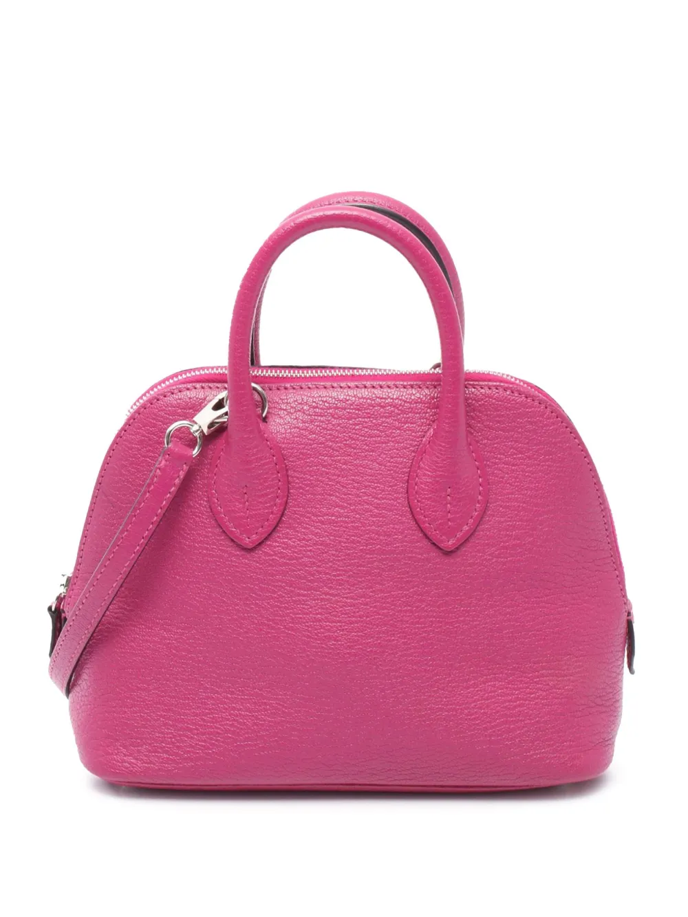 Pre-owned Hermes 2017 Mini Chevre Mysore Bolide 1923 Satchel In Pink