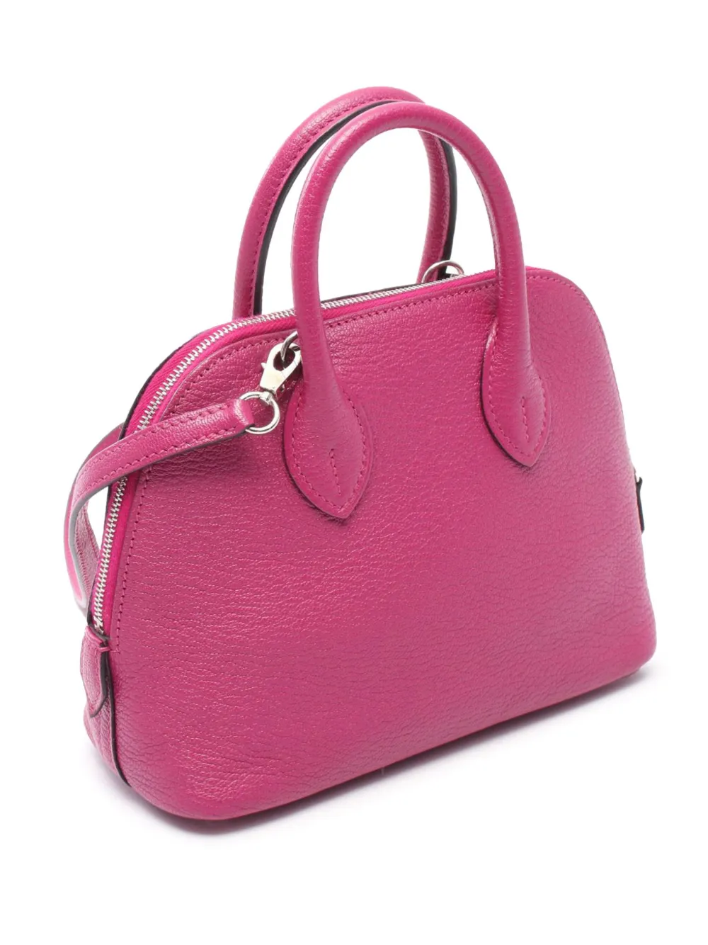 Pre-owned Hermes 2017 Mini Chevre Mysore Bolide 1923 Satchel In Pink