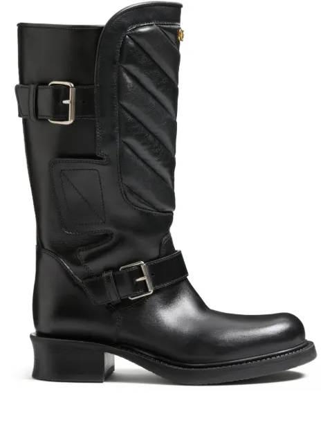 Valentino Garavani 40mm Rayons chevron leather biker boots