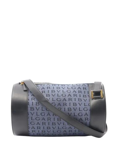 Bvlgari Pre-Owned 2000-2025 Logomania Denim B Zero1 Cylinder crossbody bag