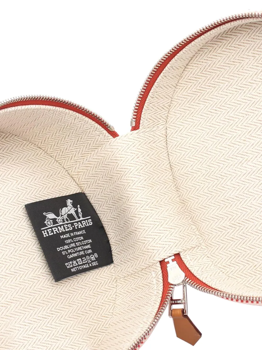 Pre-owned Hermes 2020-2025 H Canvas And Lambskin Evasion Pouch In White