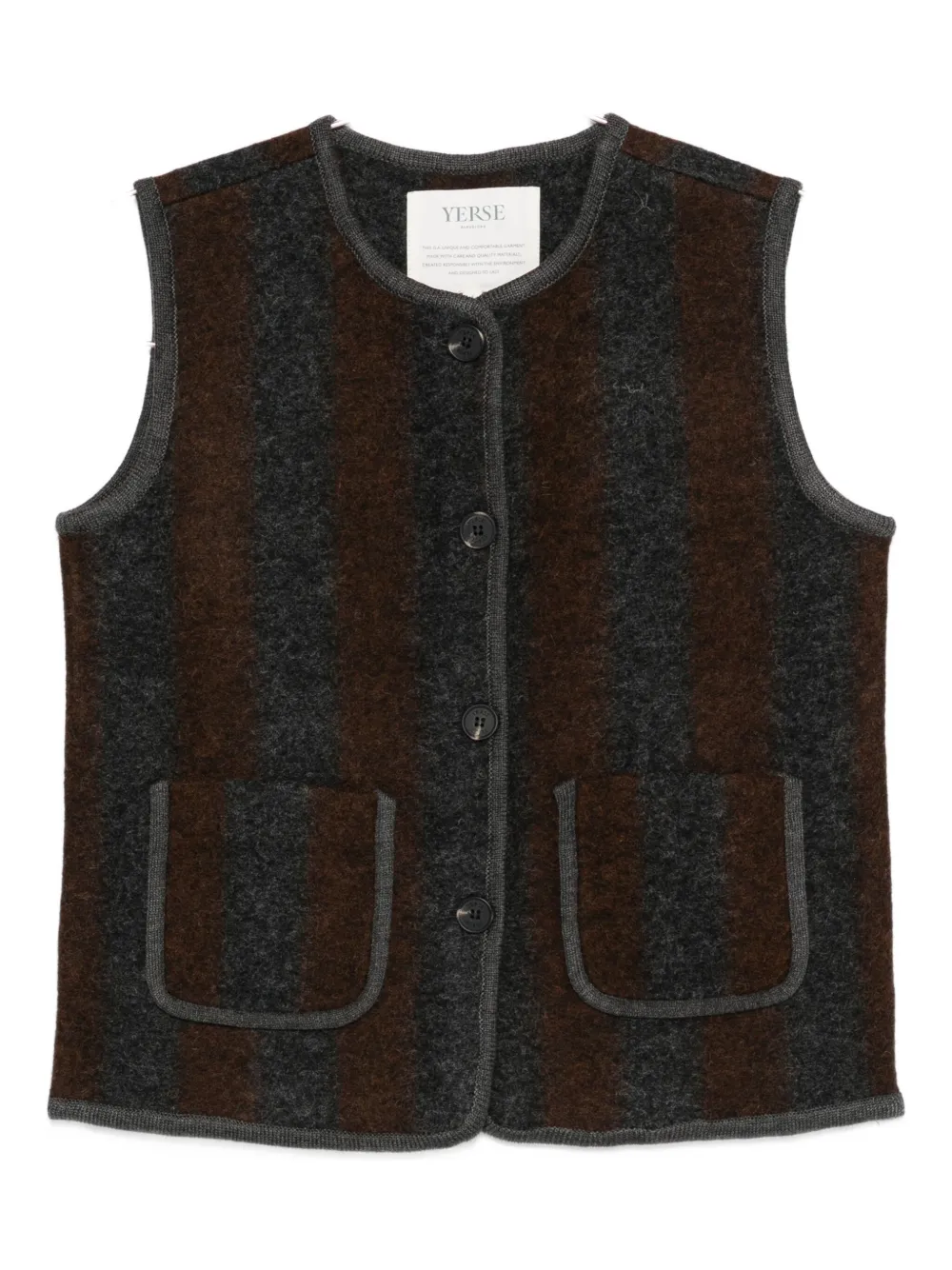 YERSE striped buttoned waistcoat | Grey | Image 1