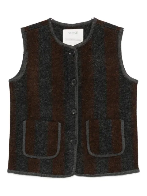 YERSE striped buttoned waistcoat
