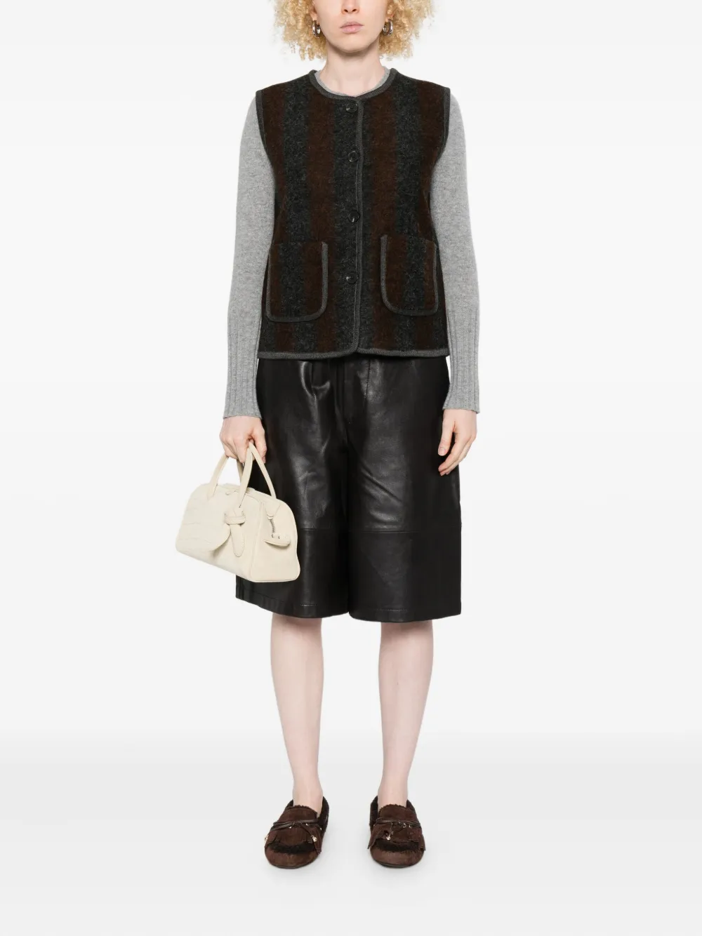 YERSE striped buttoned waistcoat | Knitted Tops | Image 2