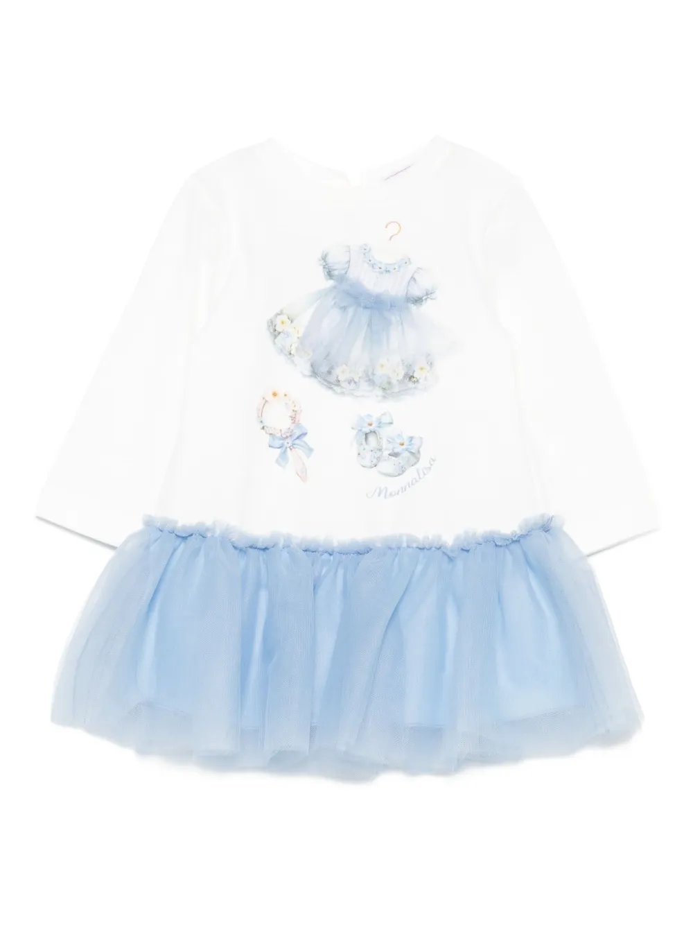 Monnalisa tulle-layered dress | White | Image 1