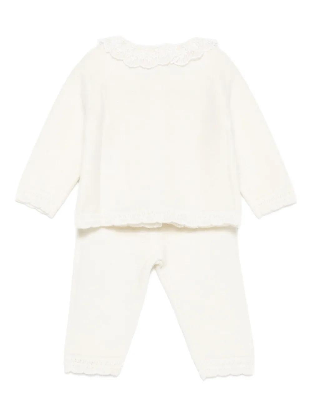 Tartine Et Chocolat Lace-trim Trousers Set In Neutral