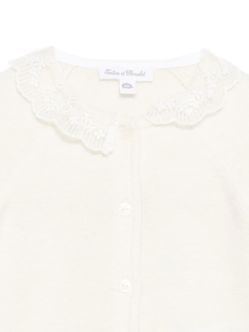 Tartine Et Chocolat Lace-collar Romper In Neutral