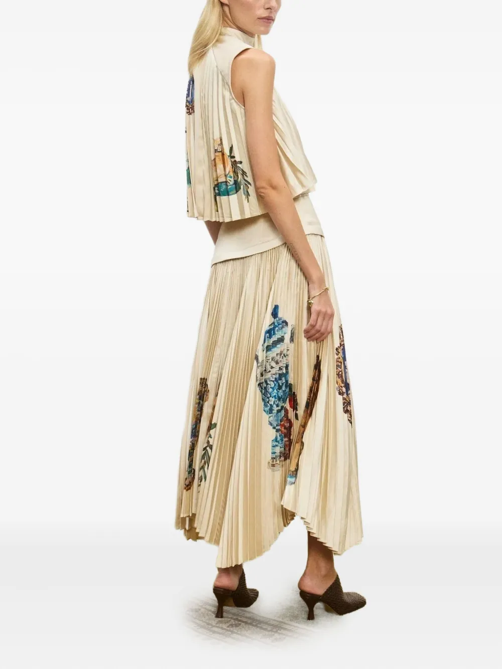 ALEMAIS Orazio pleated top - Beige