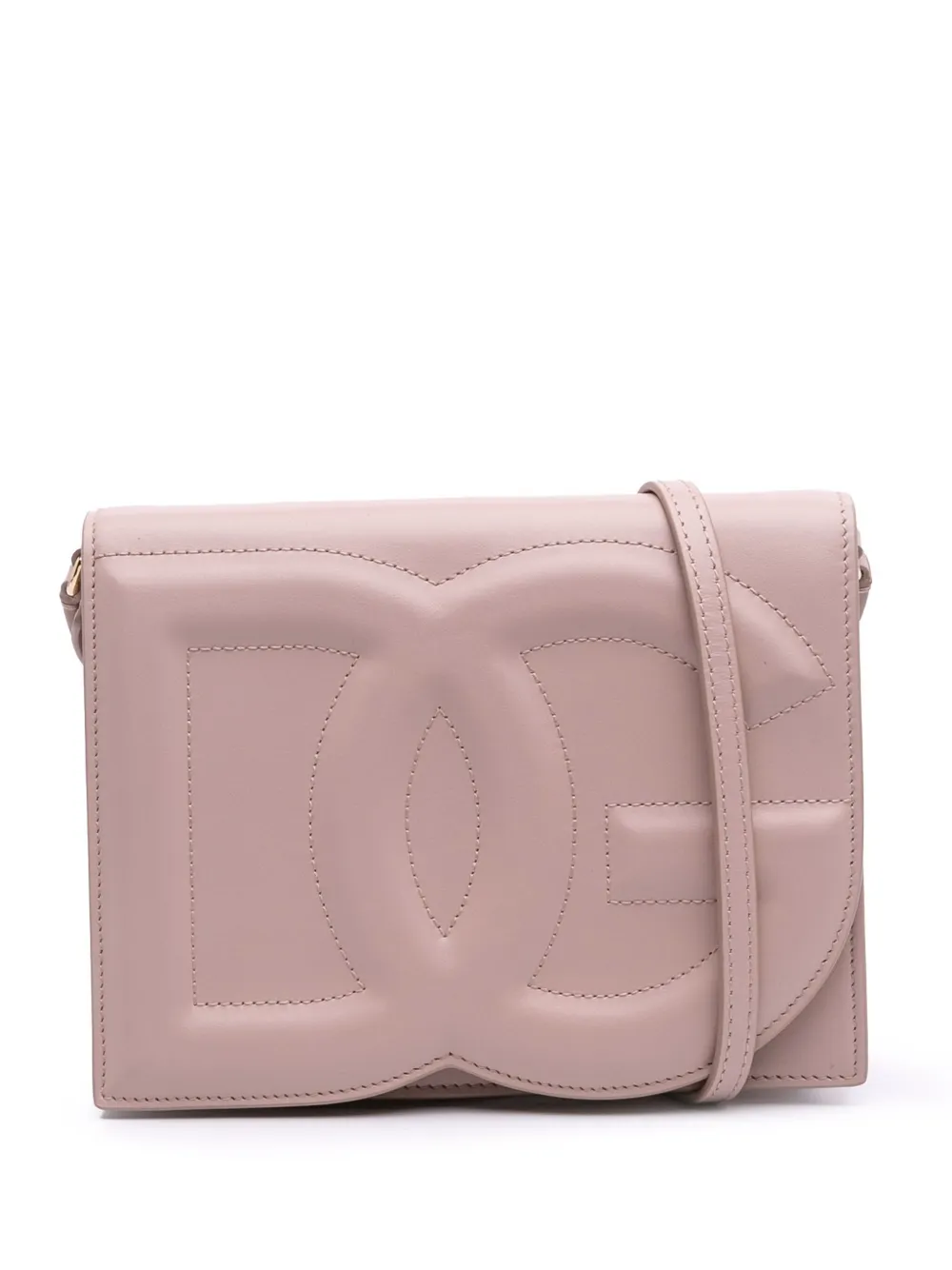 Dolce & Gabbana Pre-Owned شنطة كروس جلد بقلاب وشعار DG ‏2021-2025 | وردي | Image 1