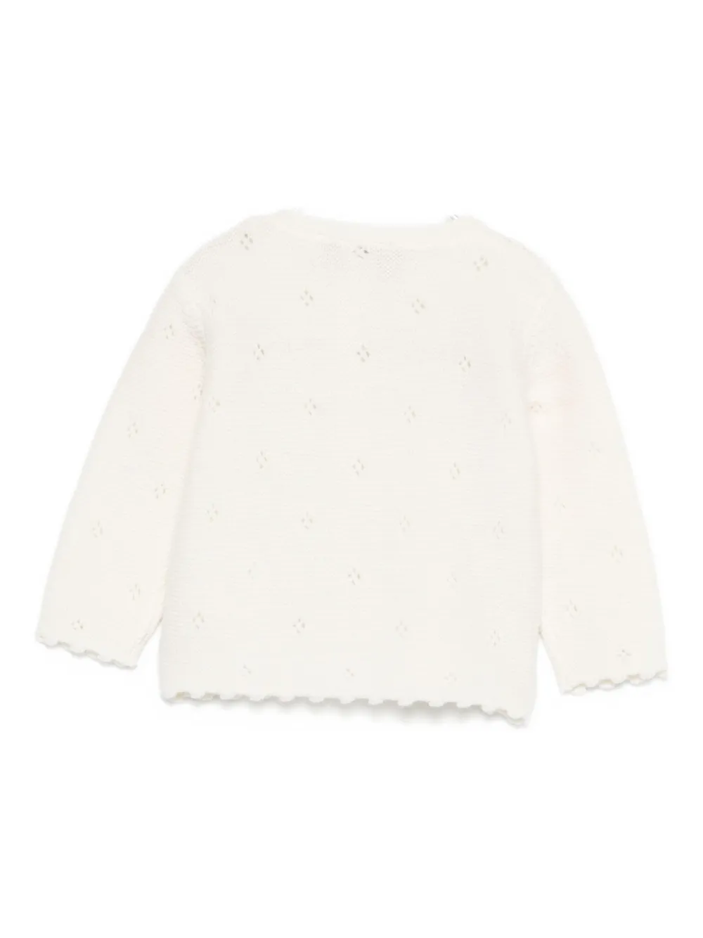 Tartine Et Chocolat Scallop-hem Cardigan In White