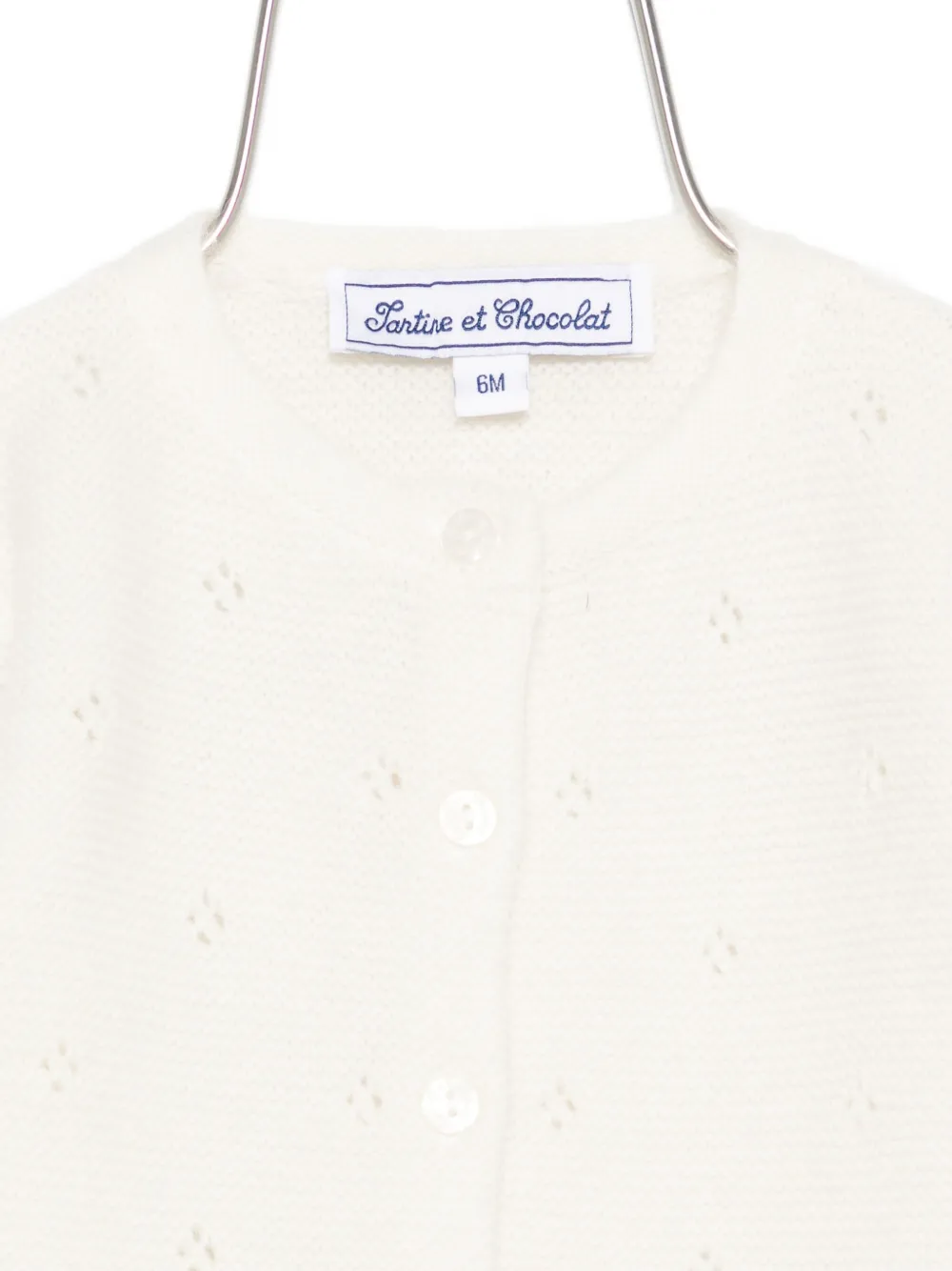 Tartine Et Chocolat Scallop-hem Cardigan In White