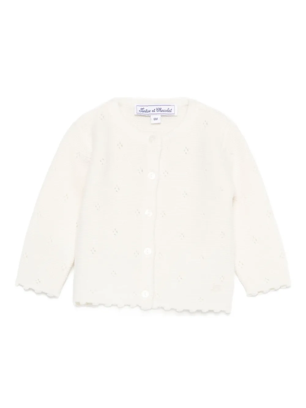 Tartine Et Chocolat scallop-hem cardigan | White | Image 1