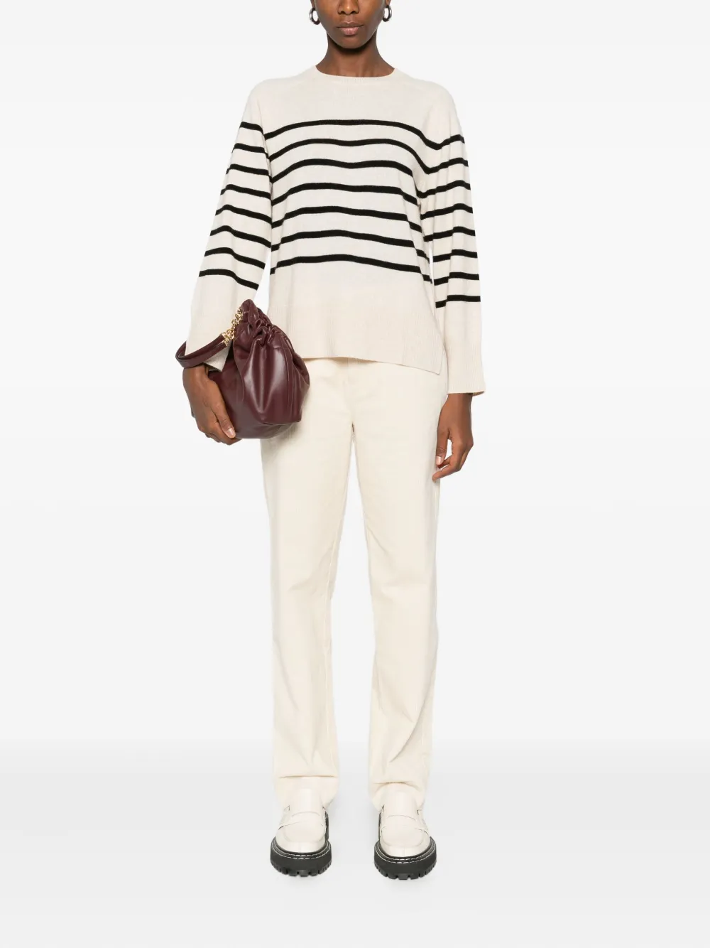 YERSE striped round-neck sweater | Knitted Sweaters | Image 2
