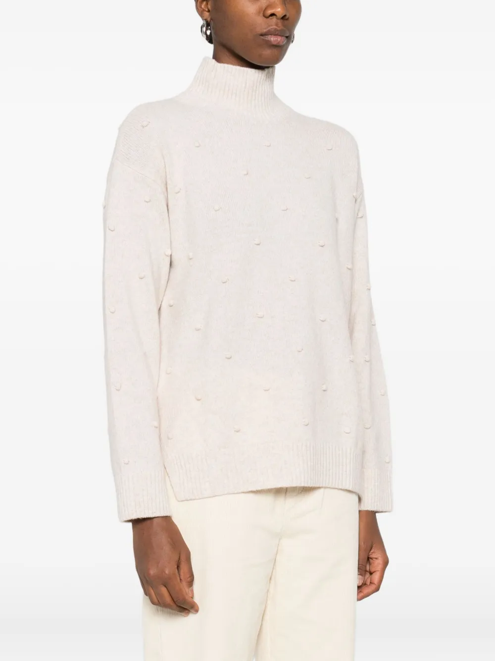 Yerse High-neck Bobble-textured Sweater In Multi