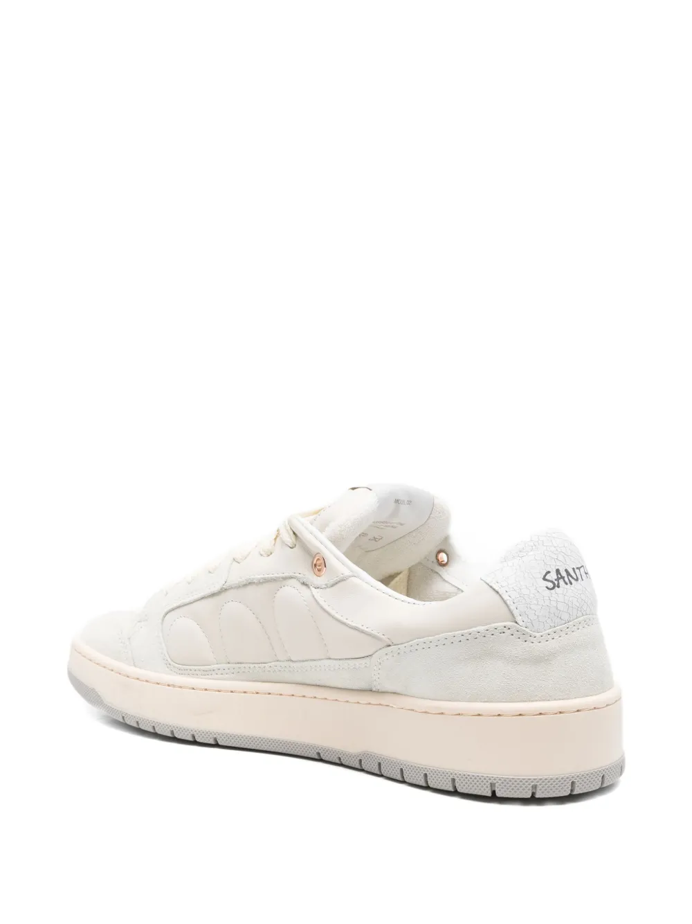 Santha Padded Leather Sneakers In White