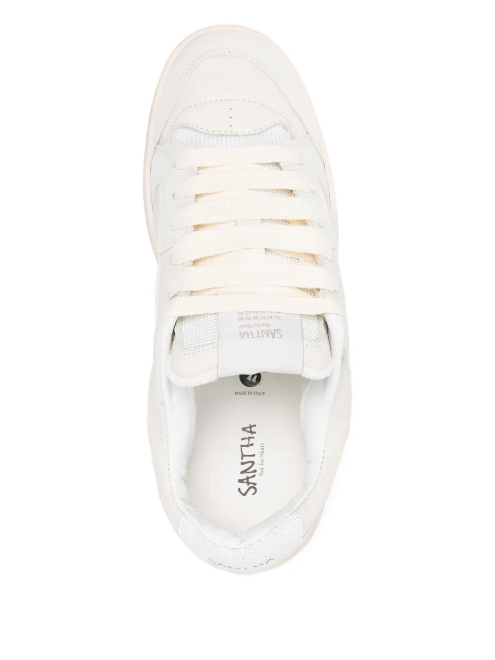 Santha Padded Leather Sneakers In White