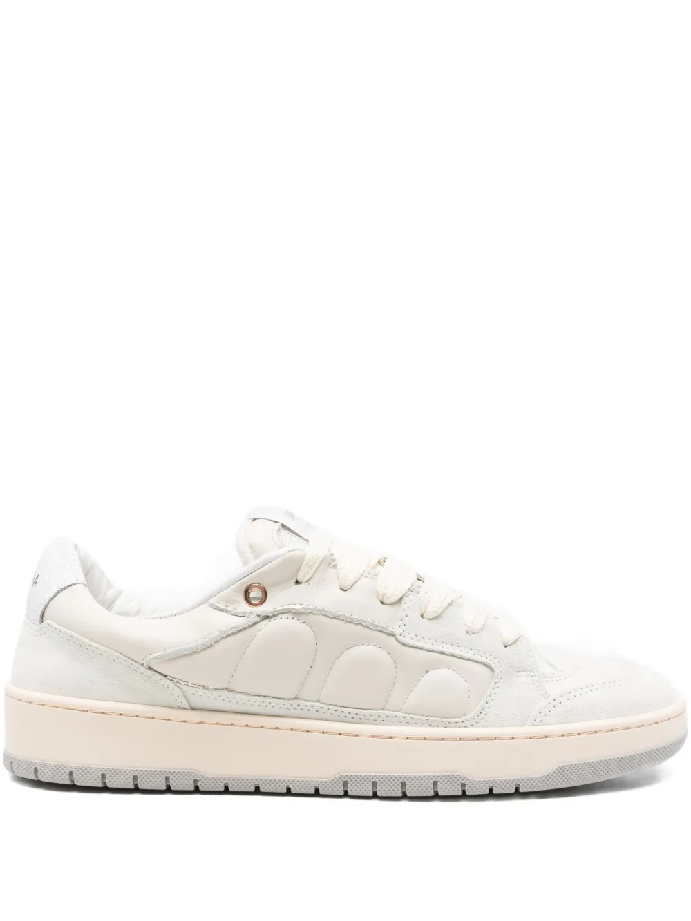 Santha Padded Leather Sneakers In White