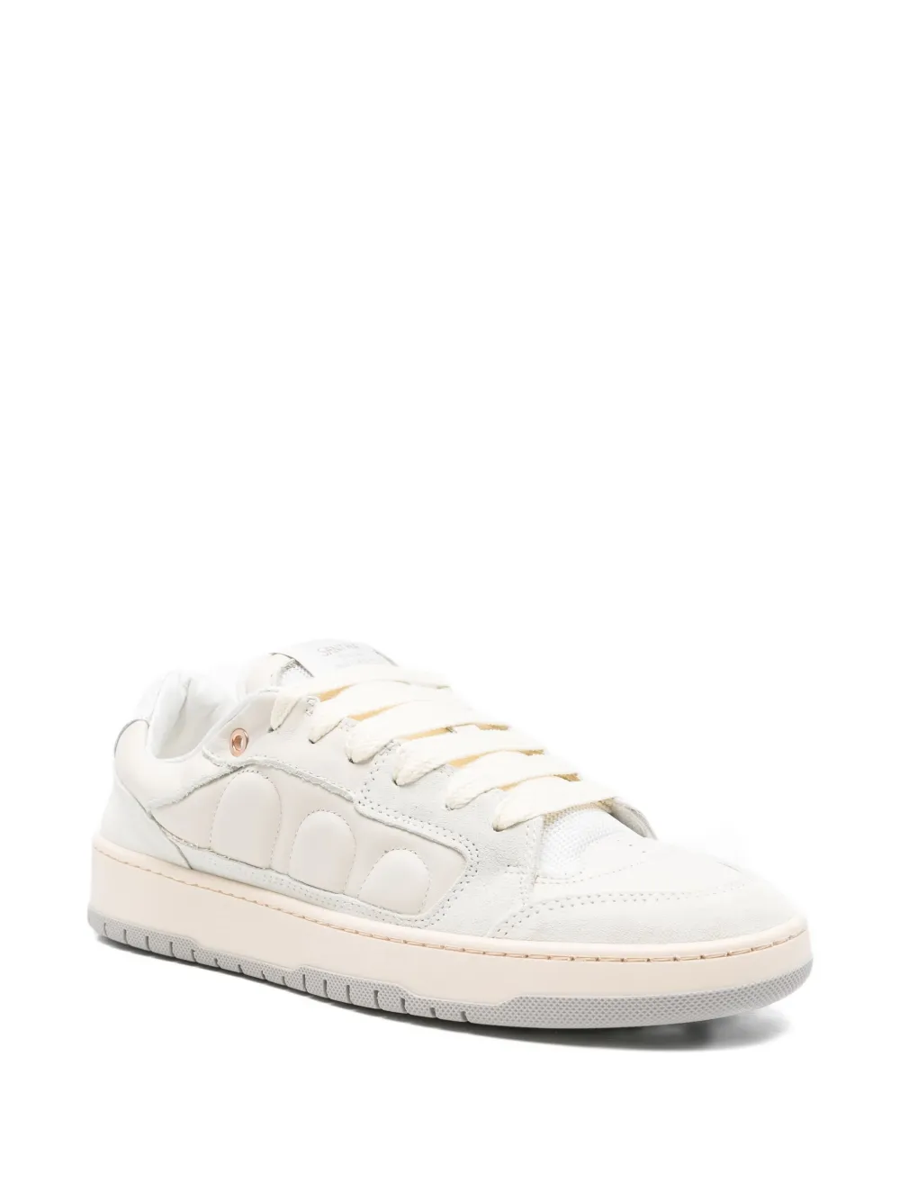 Santha Padded Leather Sneakers In White