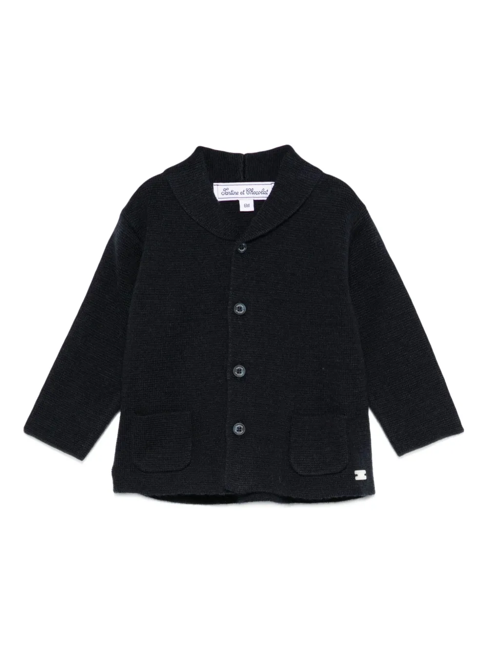 Tartine Et Chocolat Wool Blend Cardigan In Black