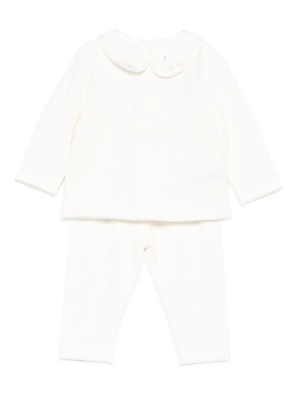 Tartine Et Chocolat Peter Pan-collar Trouser Set In Neutral