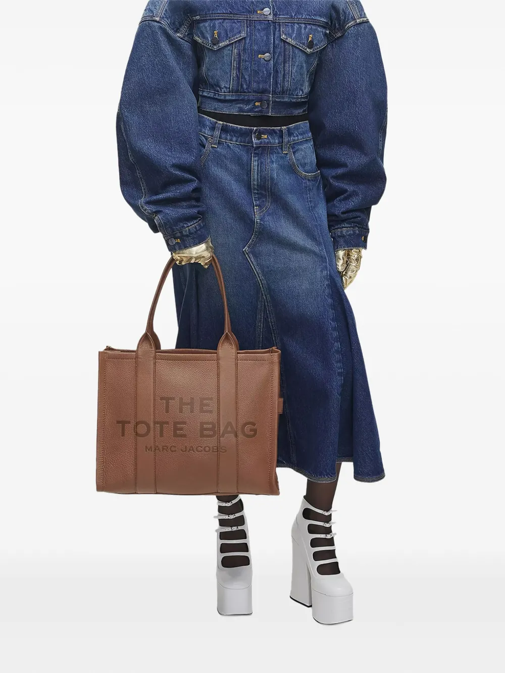 Marc Jacobs Leather Tote Bag In Brown