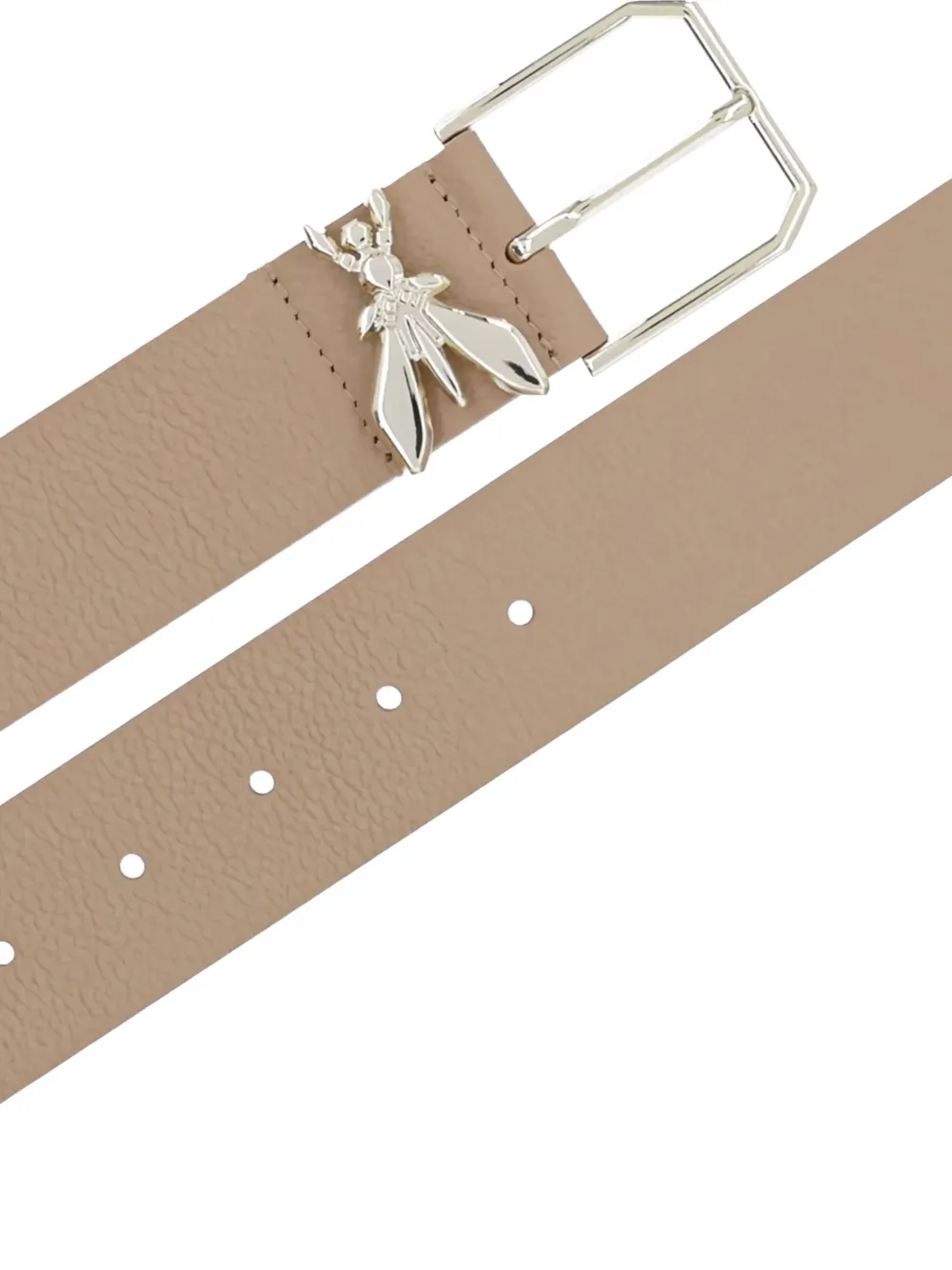 Patrizia Pepe Leren riem met insecten gesp - Beige
