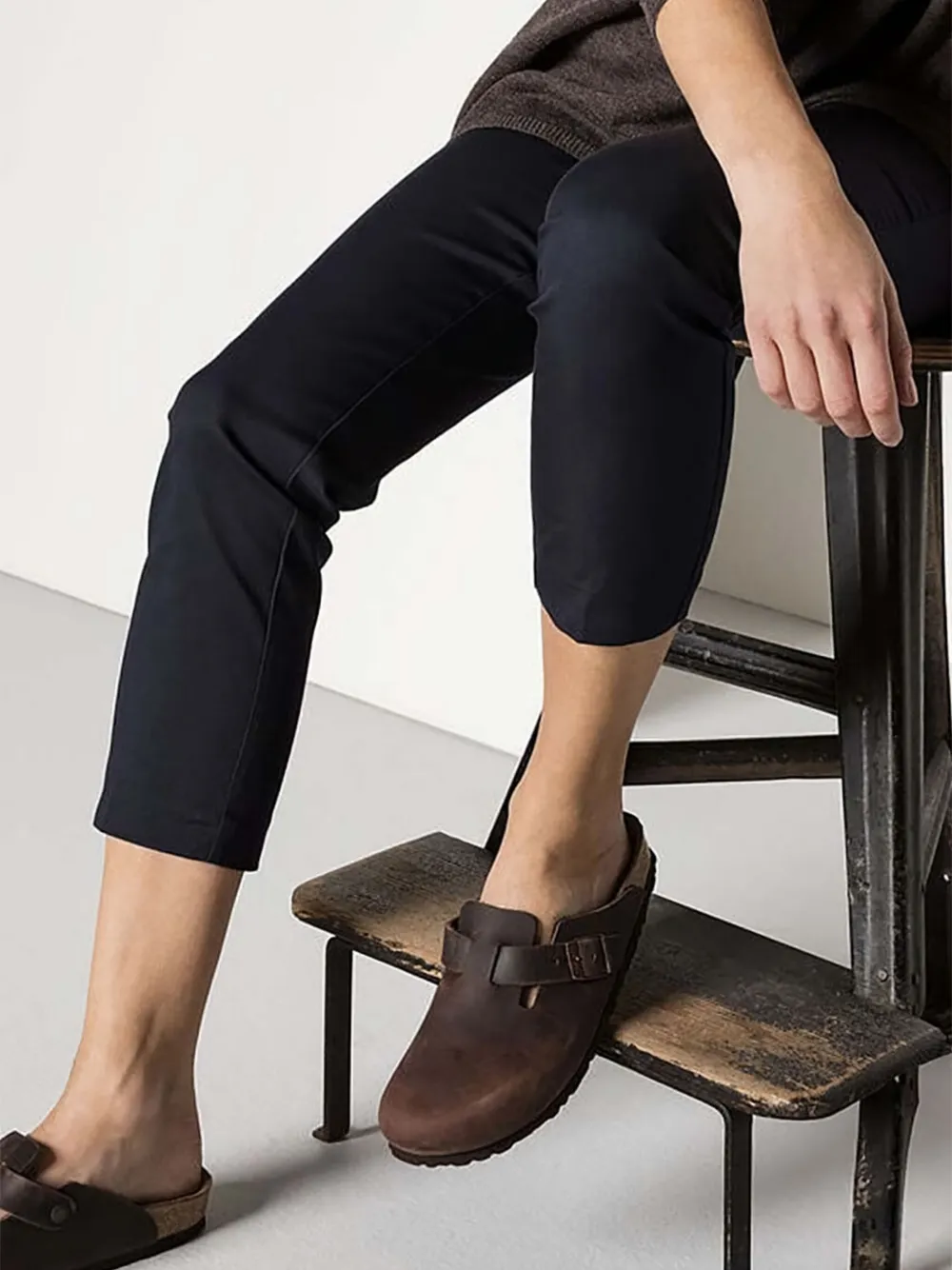 Birkenstock Boston oiled-leather clogs Brown