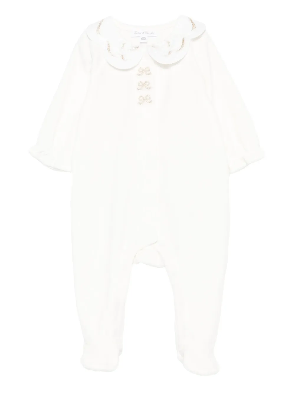 Tartine Et Chocolat Cotton Blend Romper In White