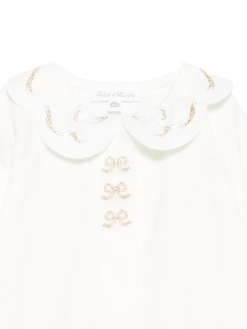 Tartine Et Chocolat Cotton Blend Romper In White