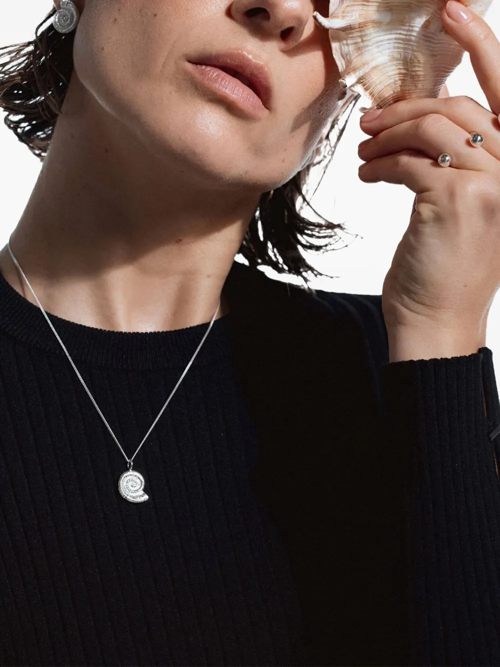 NO MORE Sea Snail halsketting - Zilver