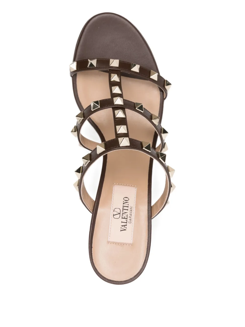 Valentino Garavani 60 mm Rockstud verfraaide sandalen Bruin