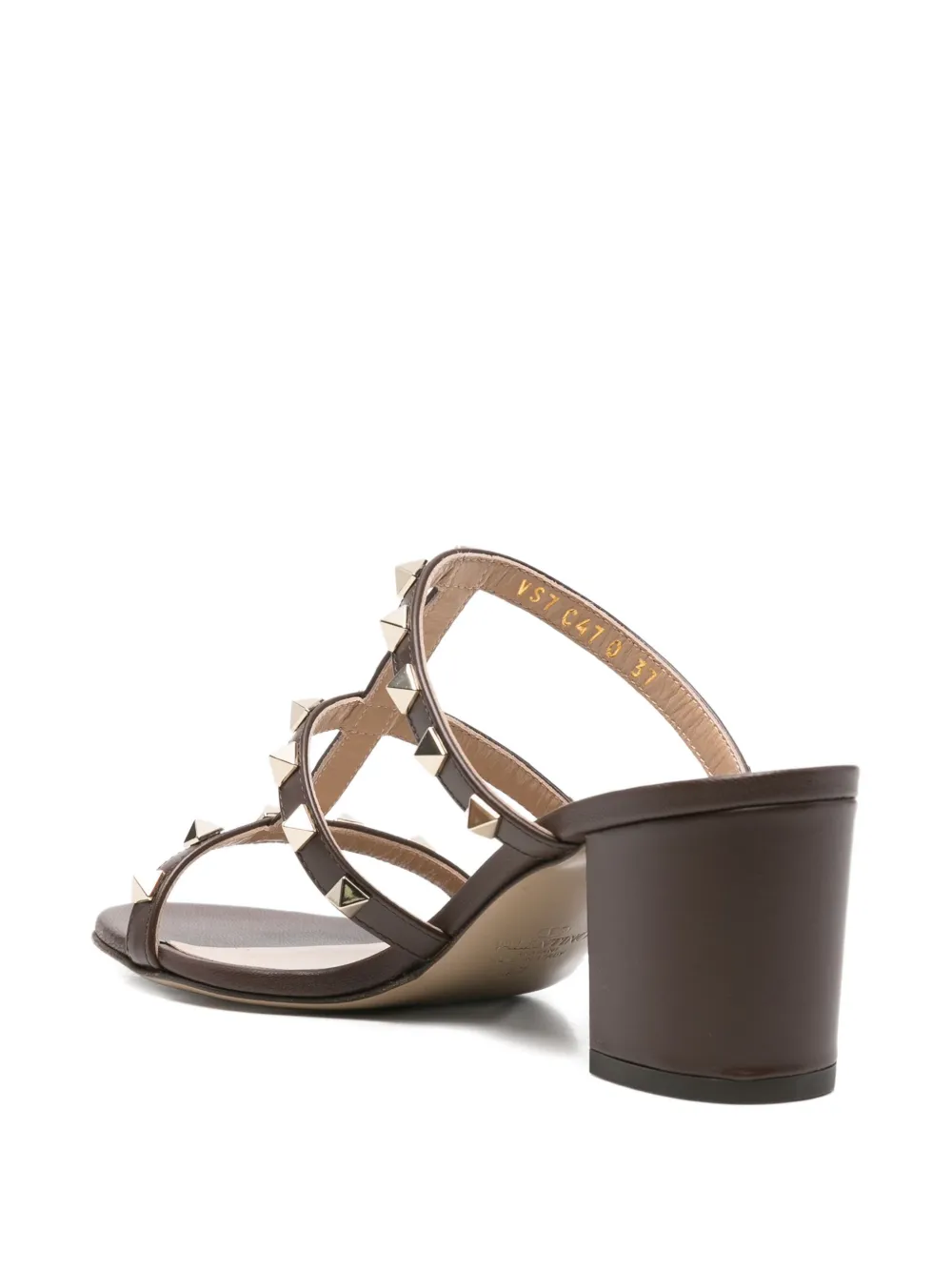 Valentino Garavani 60 mm Rockstud verfraaide sandalen Bruin